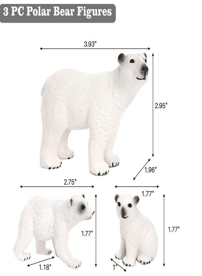 ZENFUN 9 Piece Bear Figurines, Realistic Forest Animals, Bear Family Figures Set Include Polar Brown Black Bears and Cubs, Cake Toppers Christmas Birthday Gift - Image 3